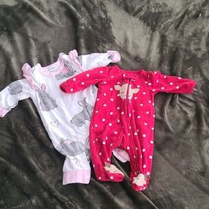 2 Newborn Girl Sleepers